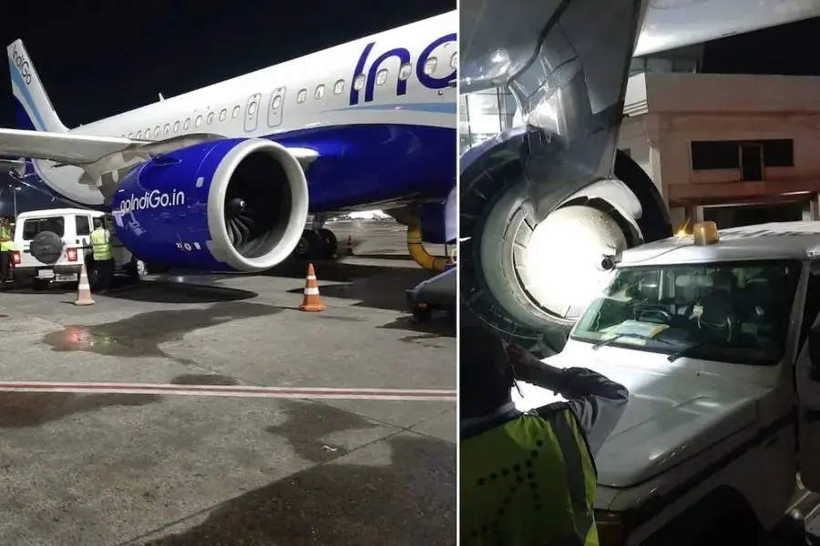 IndiGo Aircraft Grounded After SUV Collision At Kolkata Airport