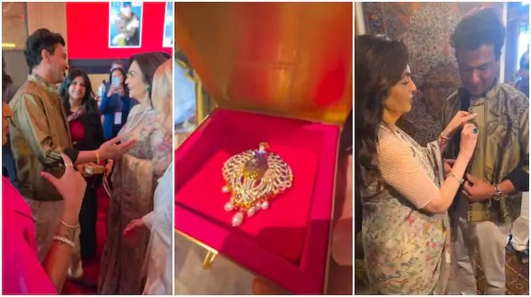 Nita Ambani Gifts Vikas Khanna Regal Peacock Brooch At TIME100 Gala In New York