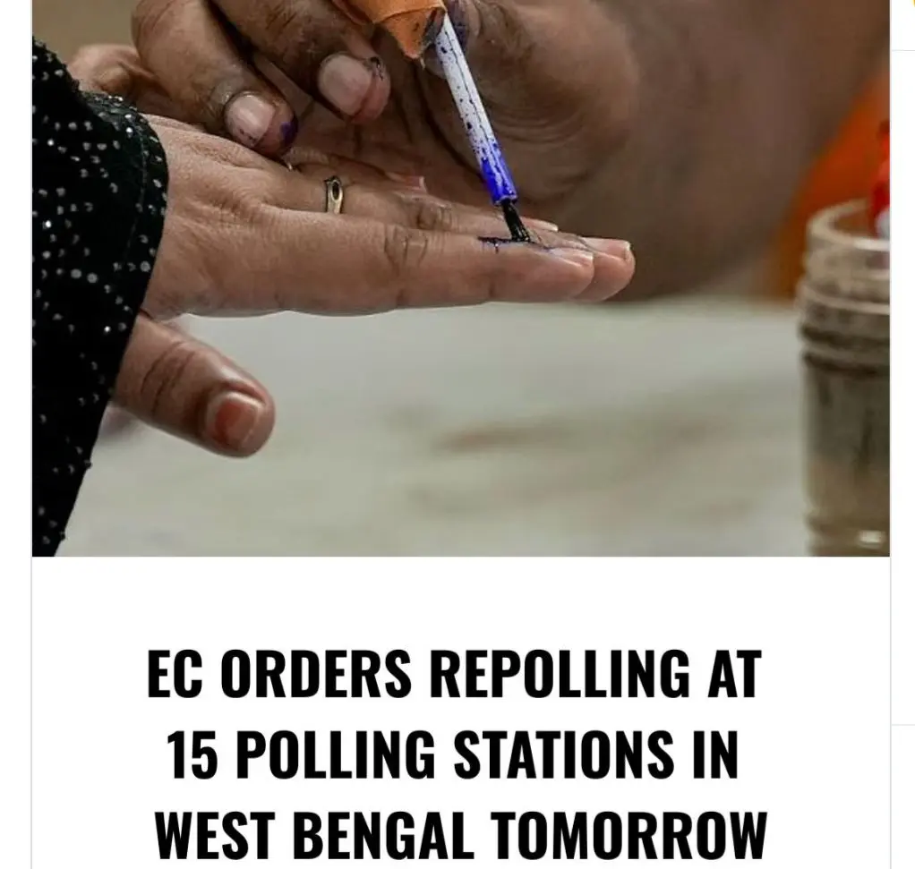EC Orders Repolling At 15 Stations As Bengal Election Faces Fresh Scrutiny