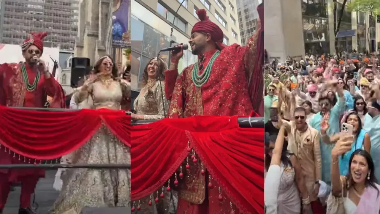 Bollywood-Style Wedding Spectacle Showcases Indian Culture On New York’s Streets,  Brings Bustling Street To A Standstill