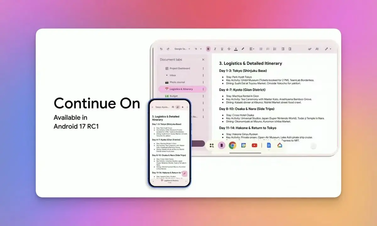 Google Finally Matches Apple’s Handoff With Android 17 Continue On Feature