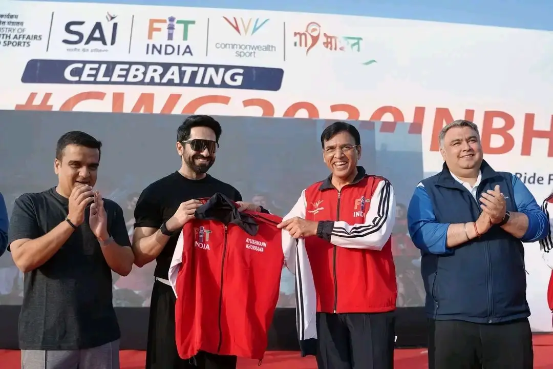 Sports Minister Mandaviya Leads Nationwide Commonwealth Games Day Celebrations With Fit India Cycling Rally
