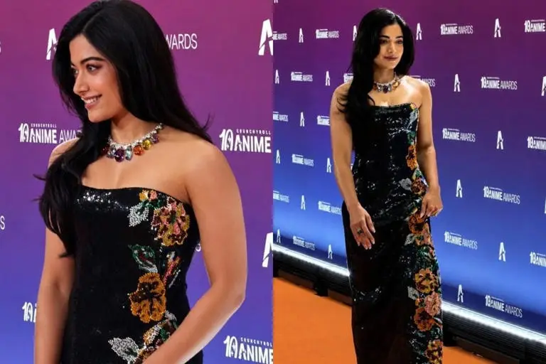 Rashmika Mandanna Serves Anime Glam In Black, Sparkles And All