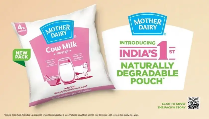 Mother Dairy Launches India's First Naturally Degradable Milk Pouch