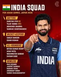 BCCI Names Full-Strength Asian Games 2026 Cricket Squad