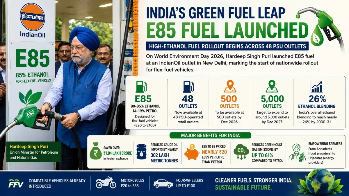E85 Fuel Roadmap Targets Slashing India's Crude Oil Import Costs