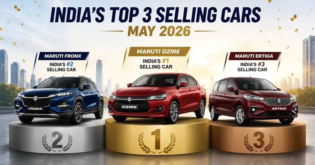 Maruti Suzuki Dzire Tops India’s Best-Selling Cars List in May 2026