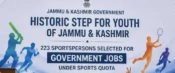 J&K Government Selects 223 Athletes for Prestigious Jobs