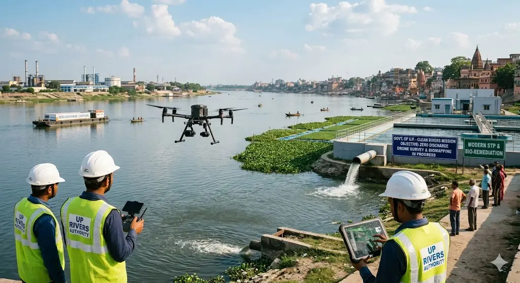 U.P. Initiates Drone Surveys for Zero River Discharge Goal