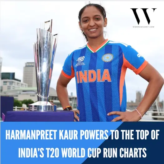 Harmanpreet Kaur Becomes India’s Top T20 World Cup Run-Scorer