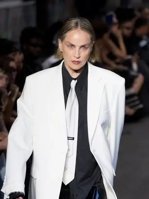 Sharon Stone Makes Dramatic Runway Return at Paris Fashion Week