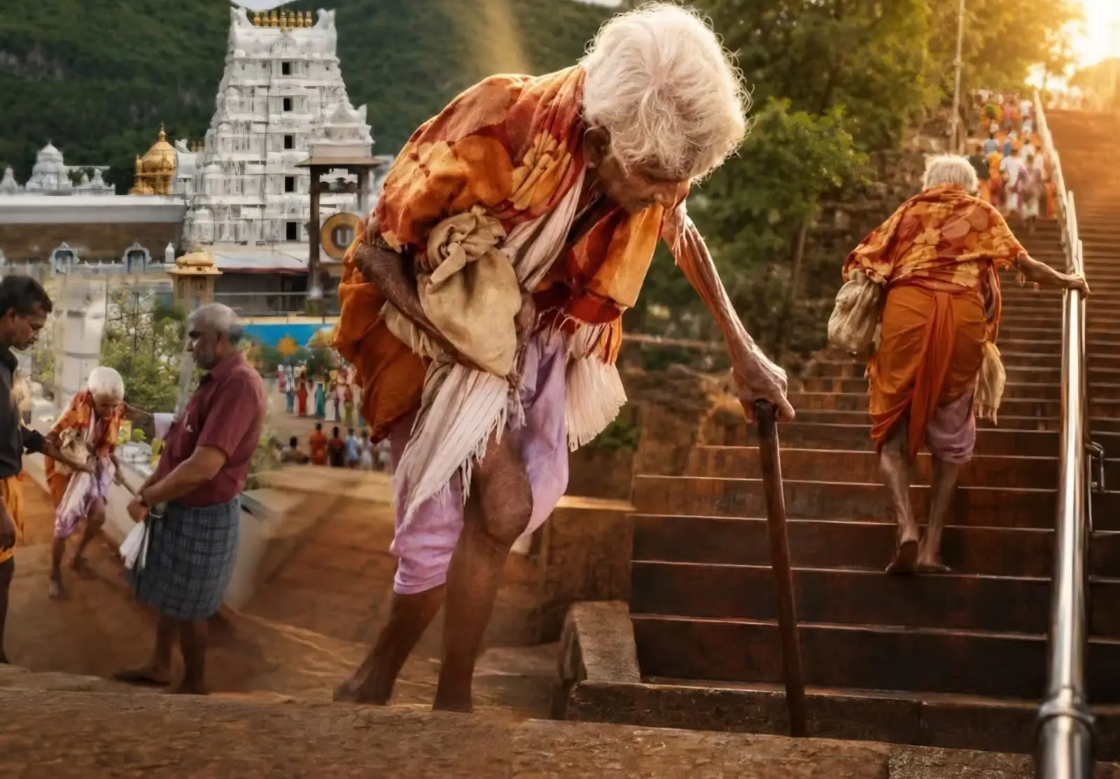 116-Year-Old Pilgrim Completes Tirumala Trek in Andhra Pradesh