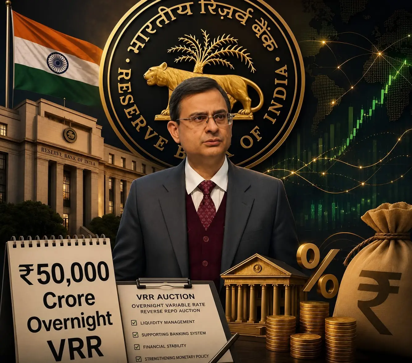 RBI Announces 500 Billion Rupee Variable Rate Repo Auction