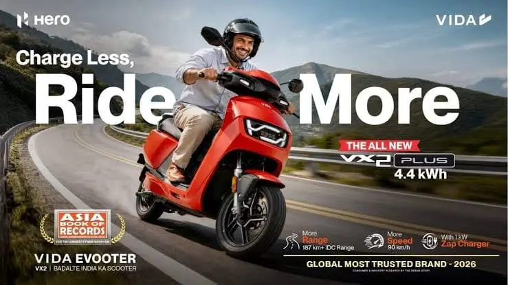 Hero Vida VX2 Plus 4.4kWh Launched at Rs 1.44 Lakh