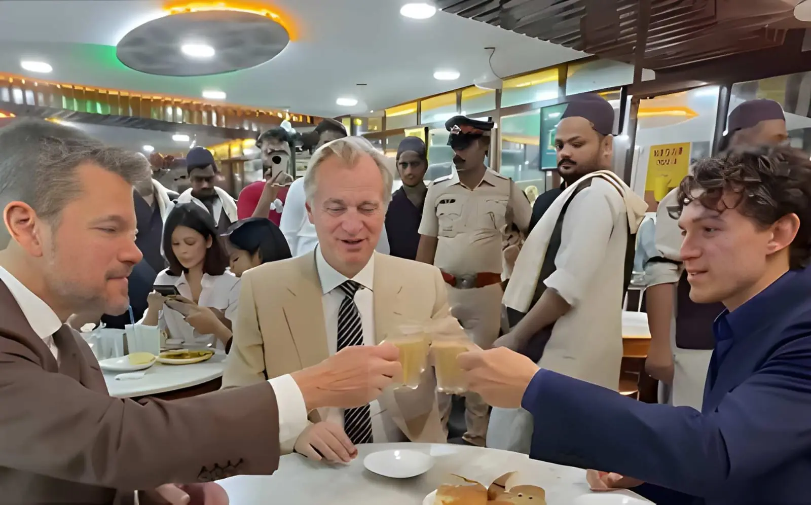 Nolan, Holland, and Damon Visit 108-Year-Old Mumbai Cafe