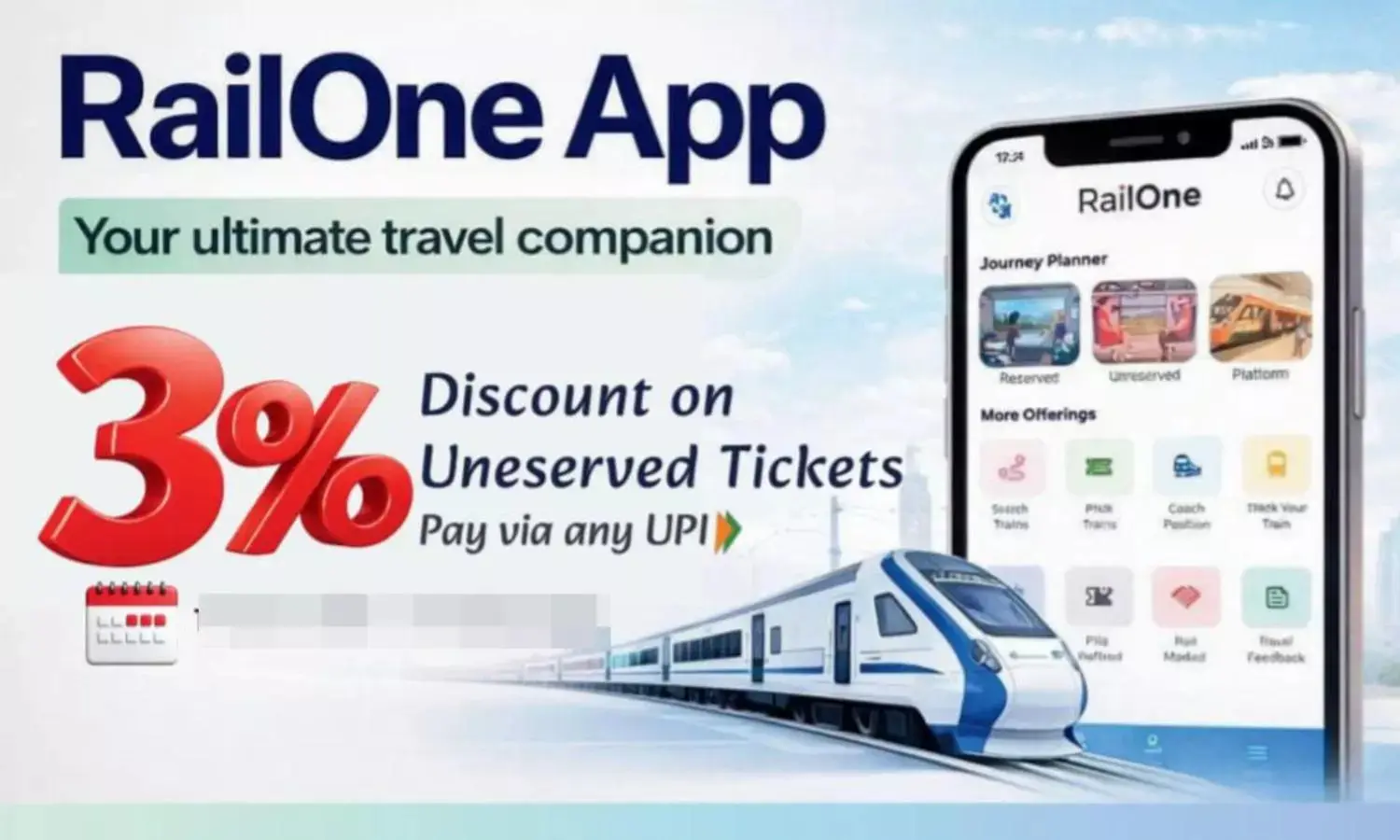 Railways Extends 3% Fare Discount on Rail One App Bookings Till March 2027