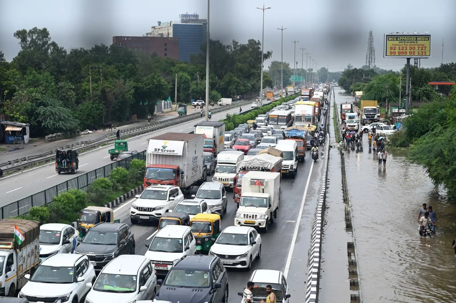 Orange Alert: Rain Inundates Gurugram, Chokes Delhi-Jaipur Expressway