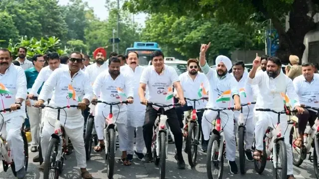 AAP MLAs Ride Bicycles to Delhi Assembly Over Prices