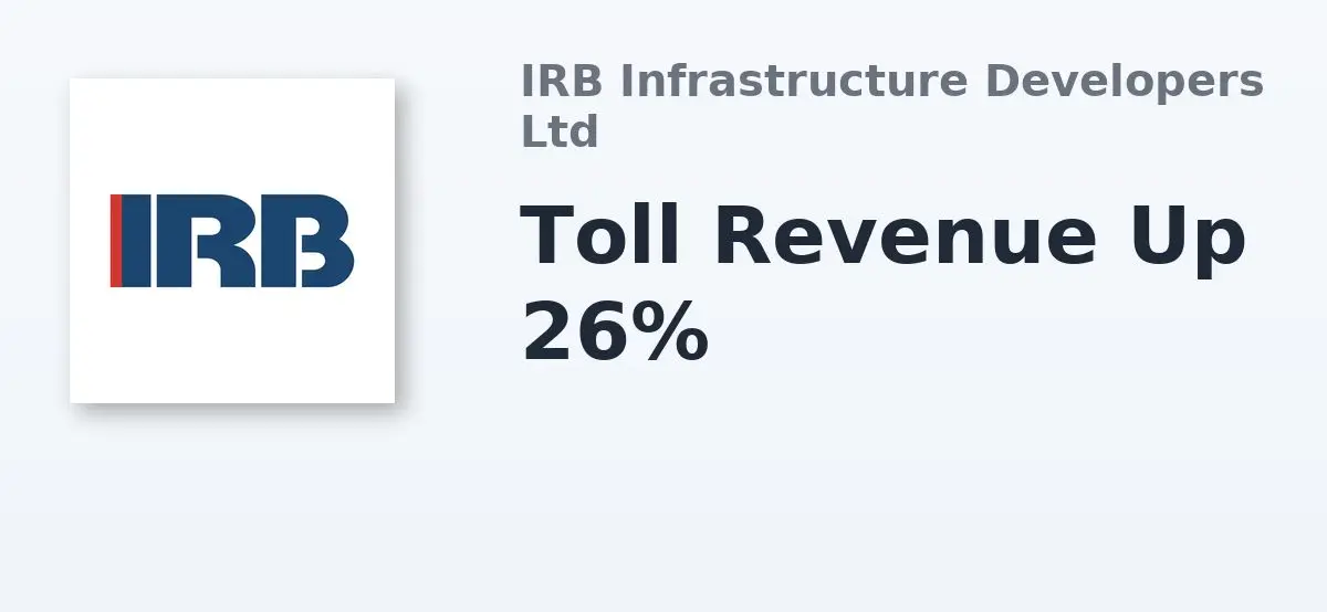 Fast Lane Earnings: IRB Infrastructure Reports Strong Toll Collection Growth