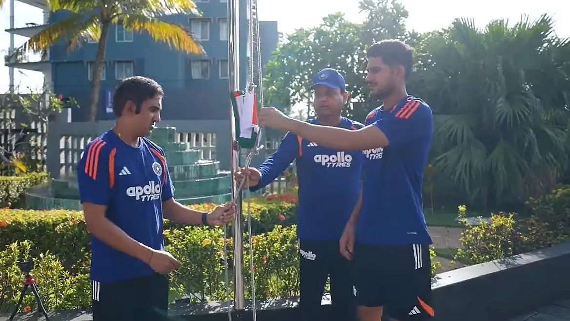 Patriotism in Galle: Shubman Gill Leads Team India in Independence Day Hoisting