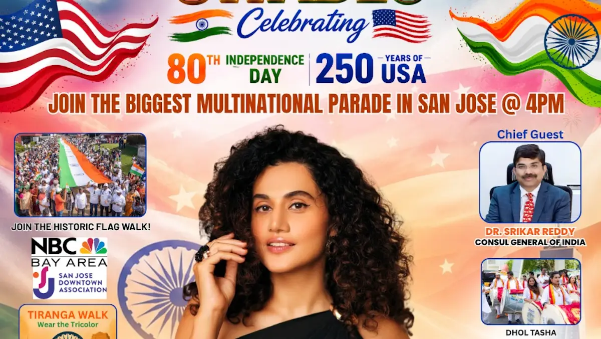 One Parade, 15 Events, One Star Name: Taapsee Pannu Leads San Jose's I-Day