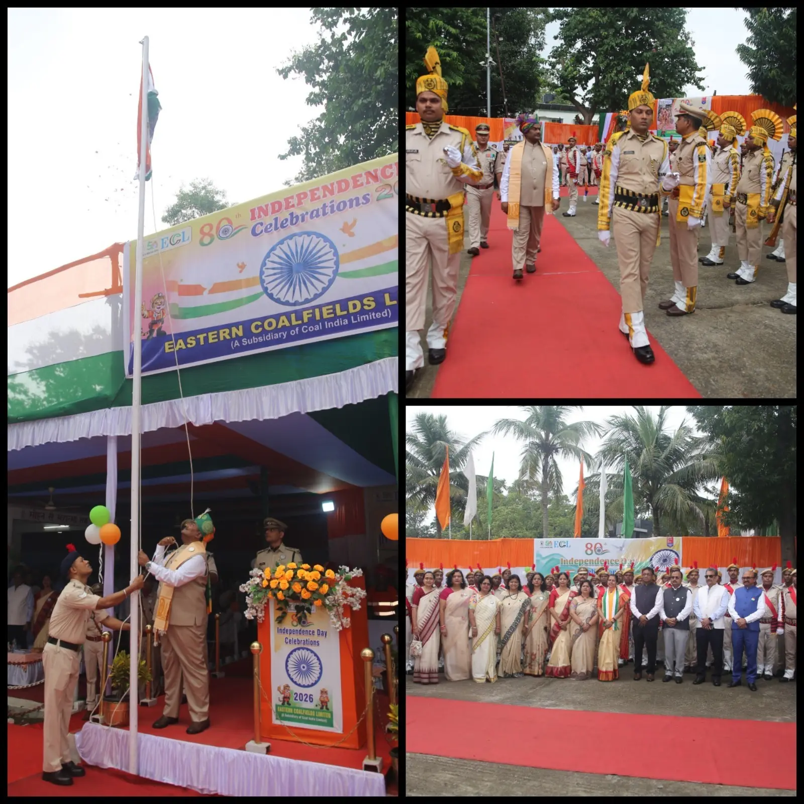 Eastern Coalfields Limited Marks 80th Independence Day in Sanctoria Headquarters