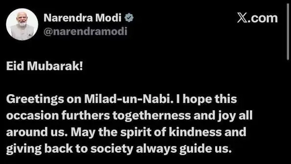 The Spirit of Giving: Prime Minister Modi Leads National Milad-un-Nabi Greetings
