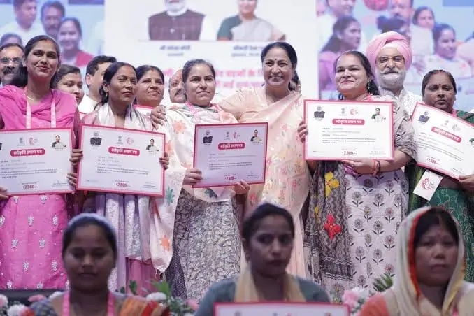 CM Launches Delhi Lakshmi Yojana Scheme at Talkatora Stadium