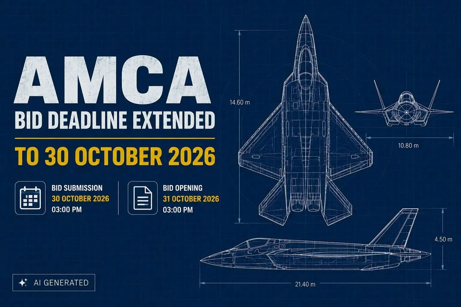 Clear Skies for Stealth: India Extends AMCA Fighter Jet Bid Deadline to October