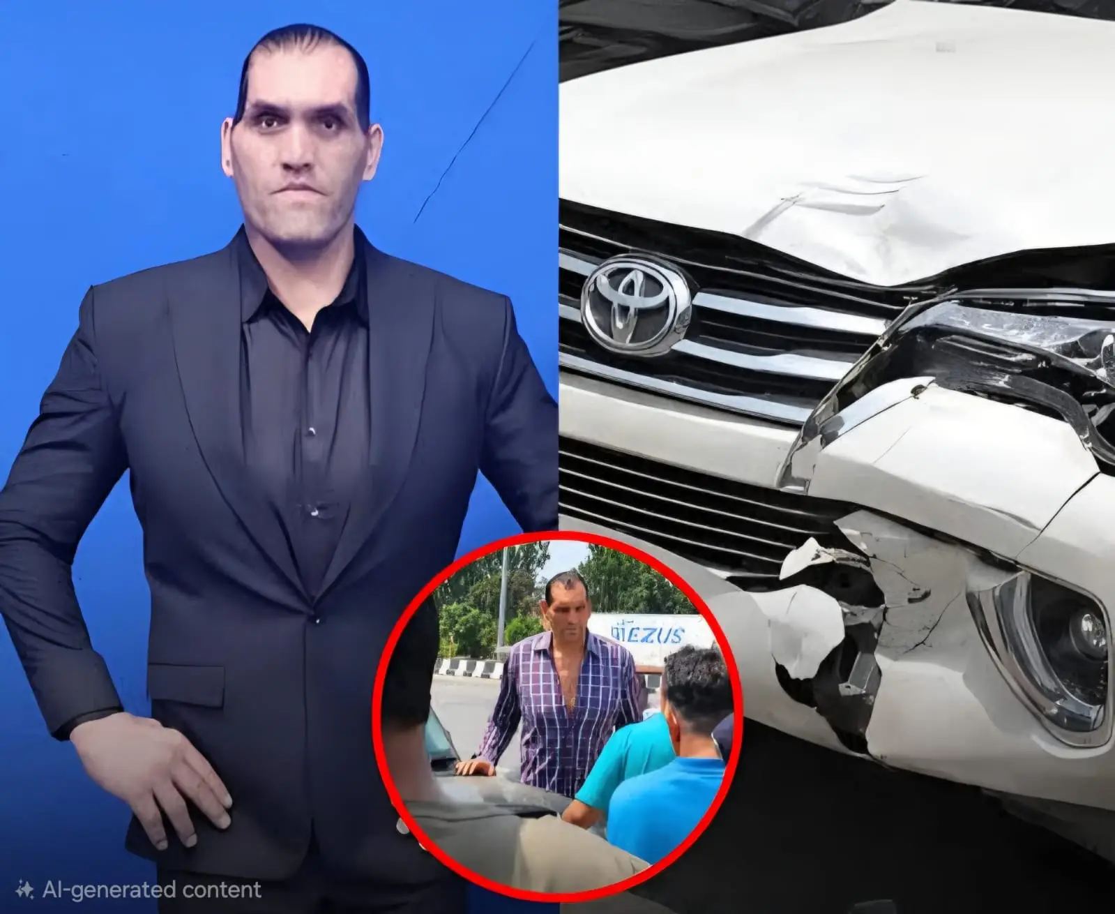 The Great Khali Escapes Unhurt After SUV Accident in Panipat