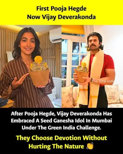 Eco-Friendly Festivities: How Vijay Deverakonda and Pooja Hegde are Rewriting Tradition