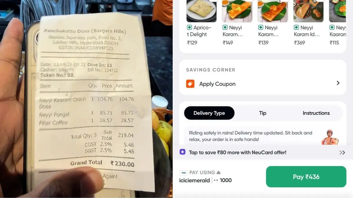 Same Meal, Different Deal: Swiggy Bill Costs ₹206 More