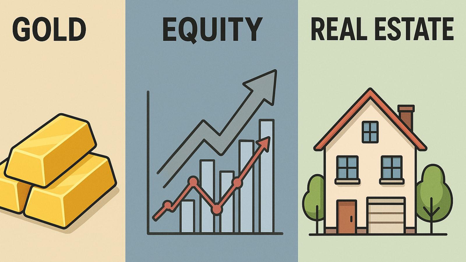 Gold Shines, Equities Surge, Property Stalls: India’s Decade of Investment Returns Compared