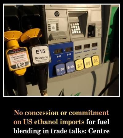 New Delhi Denies Trade Pacts for US Ethanol Imports