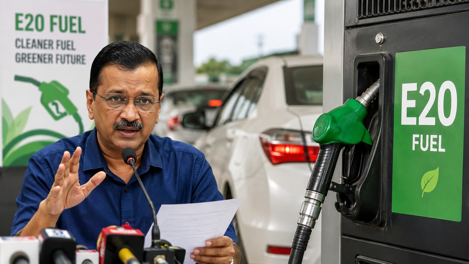 Arvind Kejriwal Inspects Delhi Petrol Station Over E20 Fuel Concerns