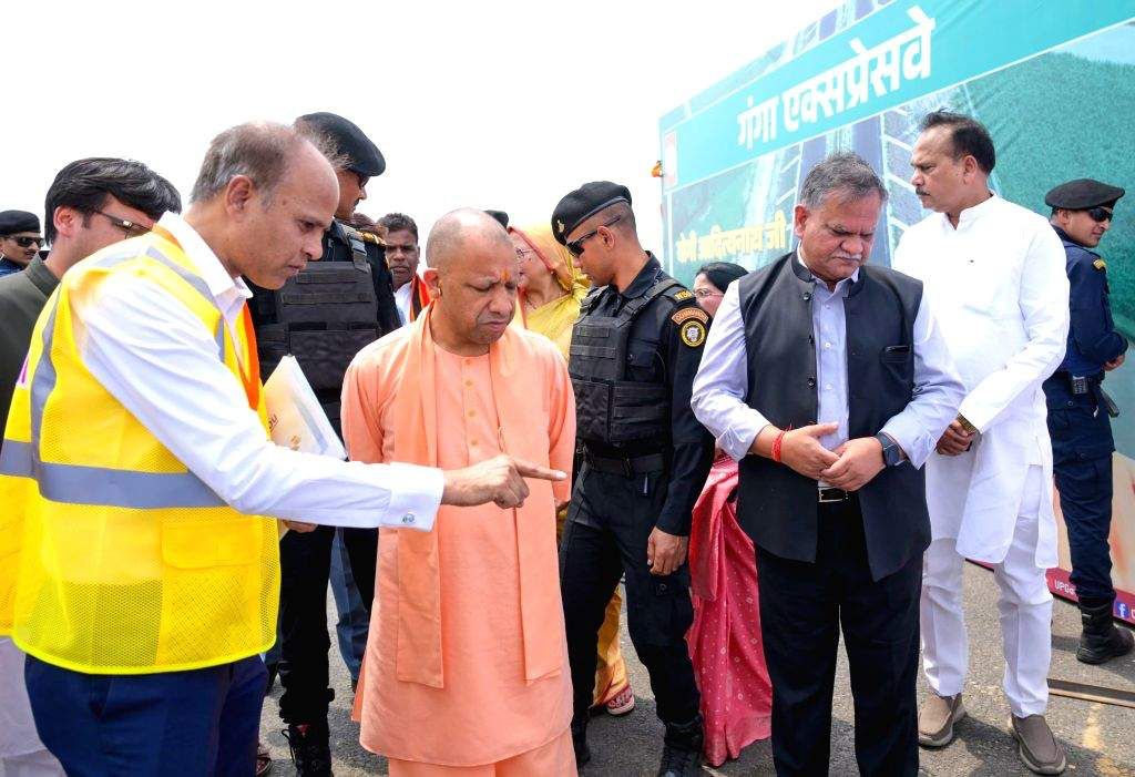 Yogi Adityanath Inspects India’s First Night-Landing Airstrip on Ganga Expressway