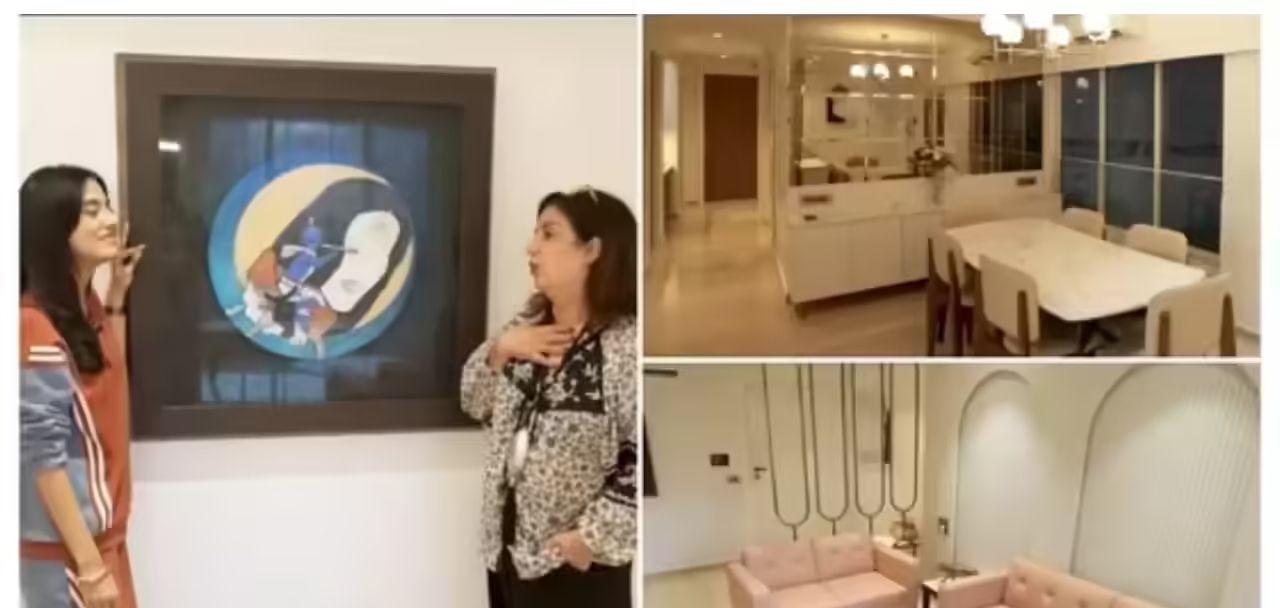 Pink door, peach perfect: Inside Amrita Rao and RJ Anmol’s pastel paradise, crowned by an MF Husain masterpiece