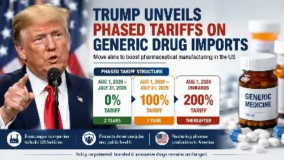Trump Generic Drug Tariff Plan Targets Imports With 200% Escalation