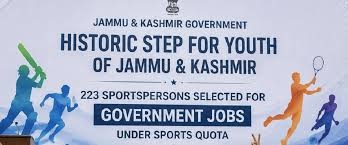 J&K Government Selects 223 Athletes for Prestigious Jobs