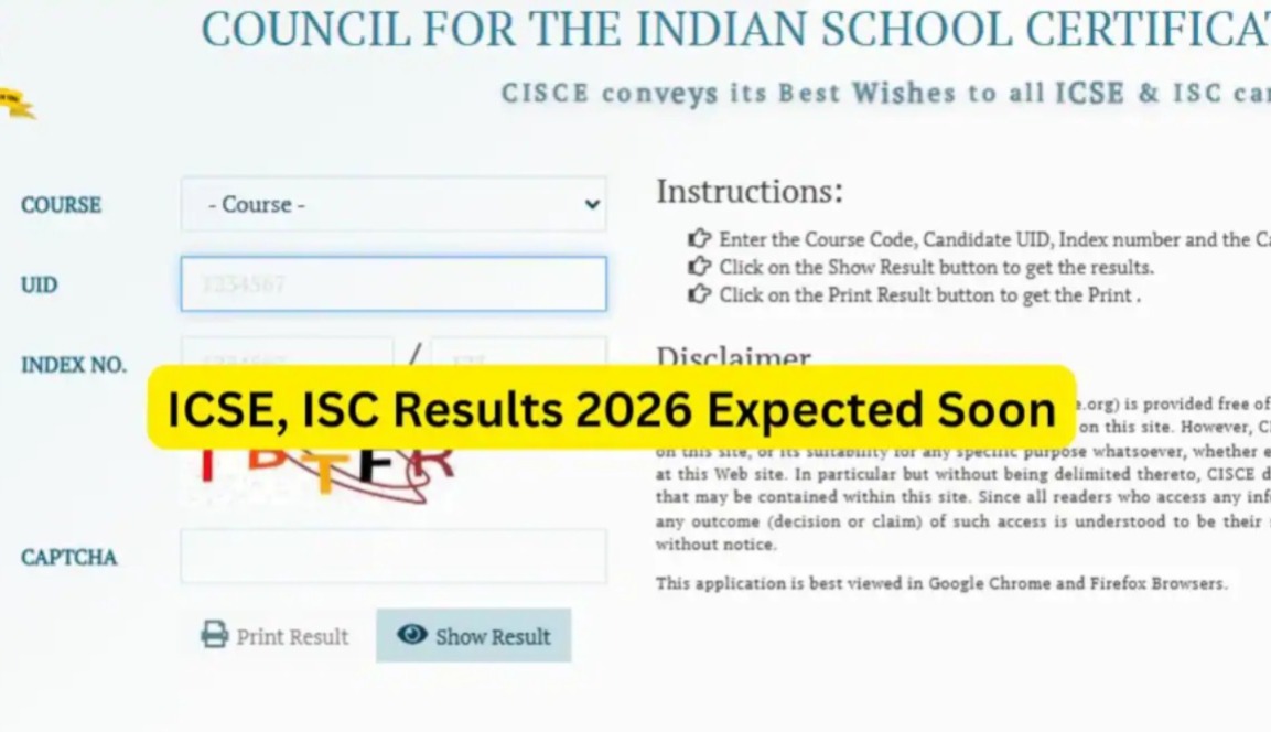 ICSE ISC Results 2026 To Be Released Soon At CISCE.org