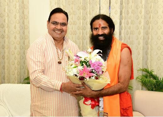 Yoga Guru Ramdev Pays Courtesy Visit to Rajasthan CM