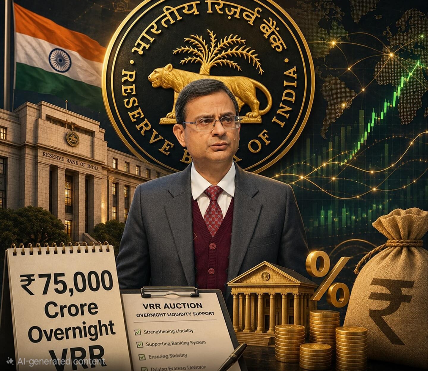 RBI Absorbs ₹538.45 Bln in Overnight VRRR Auction