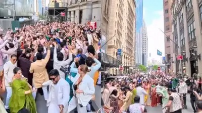 Bollywood-Style Wedding Spectacle Showcases Indian Culture On New York’s Streets,  Brings Bustling Street To A Standstill
