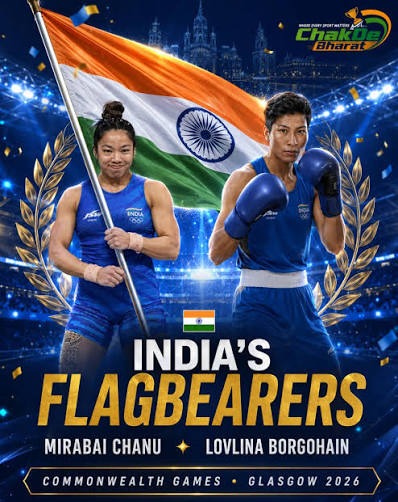 Mirabai Chanu and Lovlina Borgohain Lead India at CWG Opening Ceremony