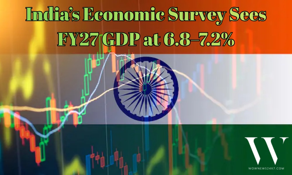 India’s Economic Survey Pegs FY27 GDP Growth at 6.8–7.2%, Signals Resilient Outlook Amid Global Headwinds