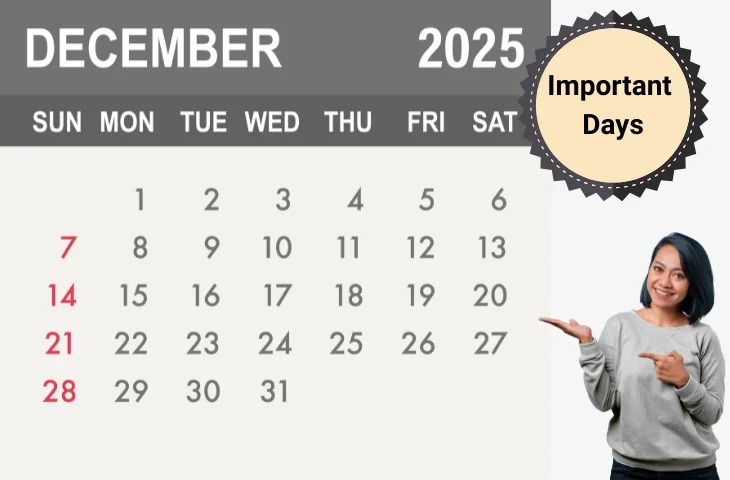 December 2025 Calendar Of Important National And International Days
