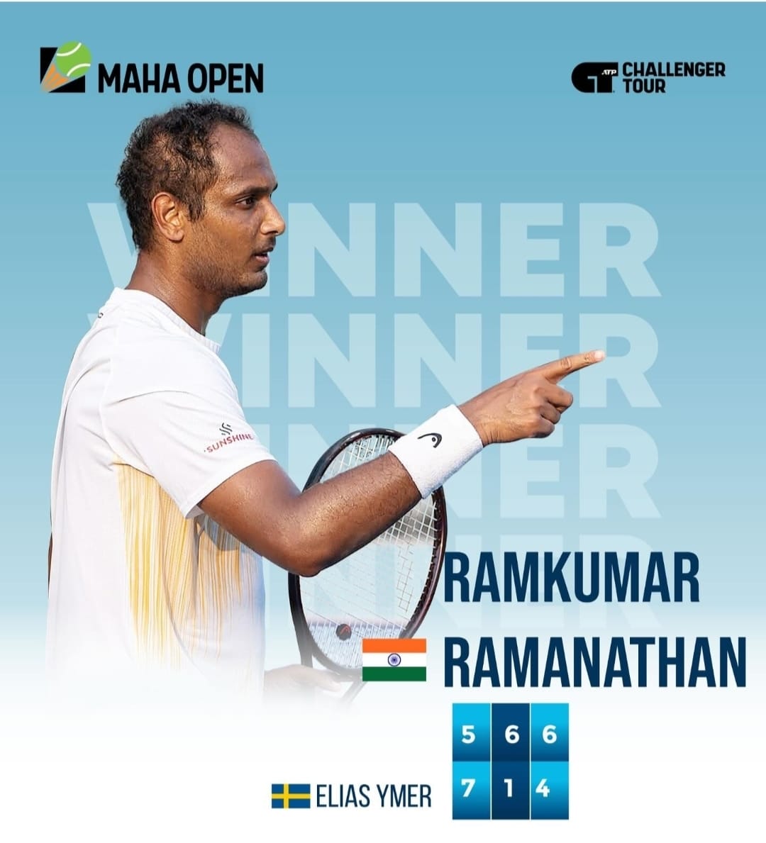 Davis Cup Revenge: Ramanathan Stuns Ymer at Maha Open in Gripping Match