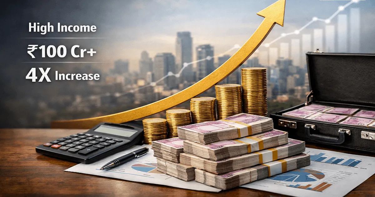 Fourfold Surge: India’s 100-Crore Income Club Explodes to 576 Taxpayers