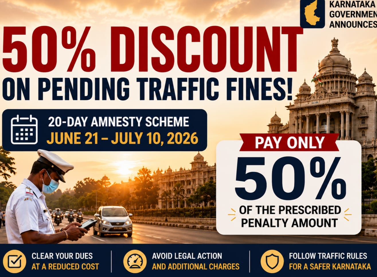 Karnataka Revives 50% Traffic Fine Waiver Scheme In Bengaluru