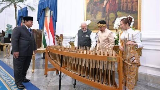 PM Modi Plays Indonesian Angklung During Jakarta Visit